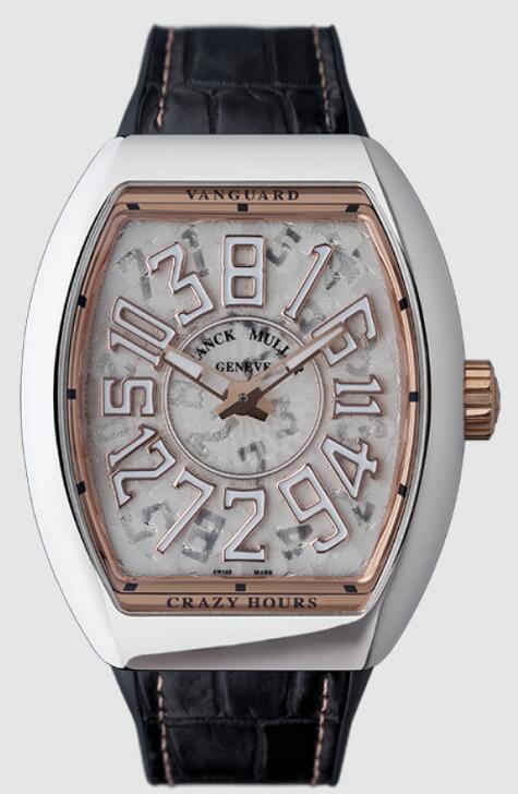 Buy Franck Muller Vanguard Crazy Hours Replica Watch for sale Cheap Price V45CHJPANISTG AC5N white Dial